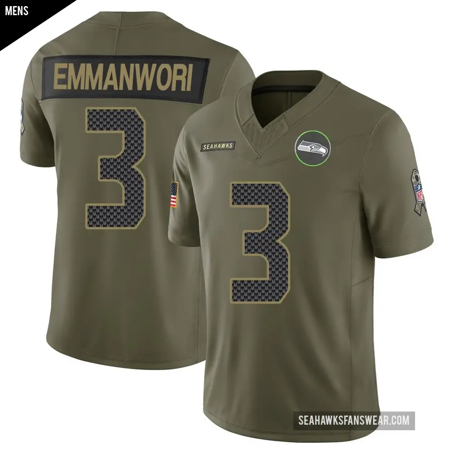 Men's Seattle Seahawks ＃3 Nick Emmanwori Olive Limited 2025
