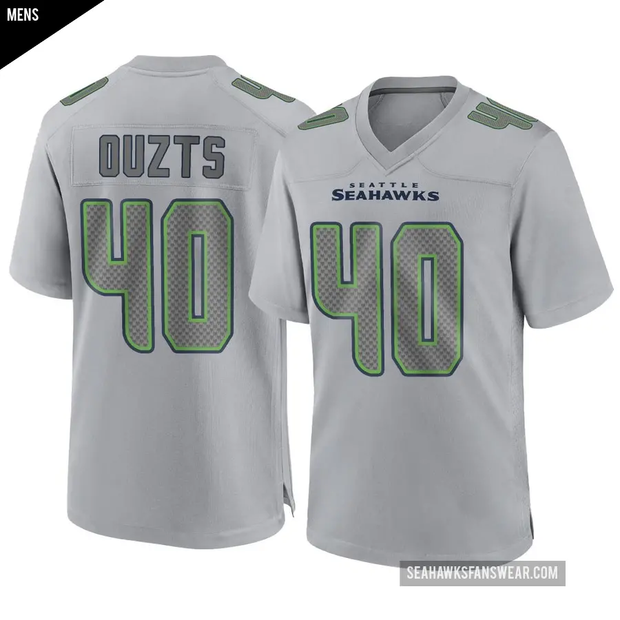 Men's Seattle Seahawks ＃40 Robbie Ouzts Gray Game Atmosphere