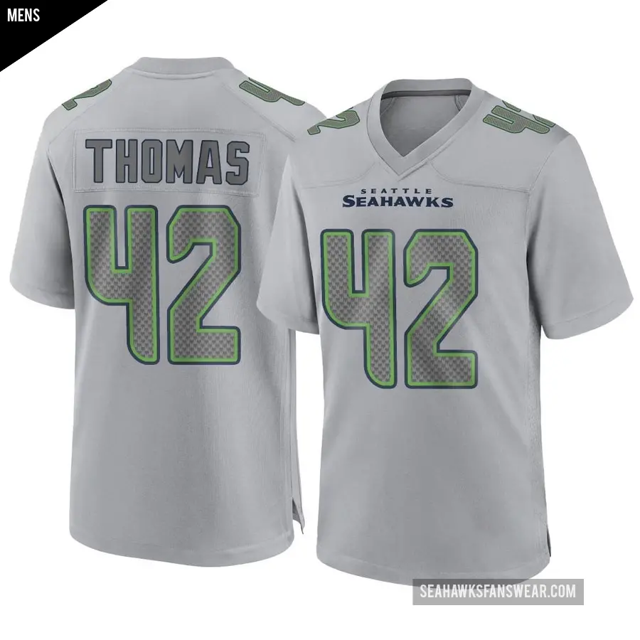 Men's Seattle Seahawks ＃42 Drake Thomas Gray Game Atmosphere