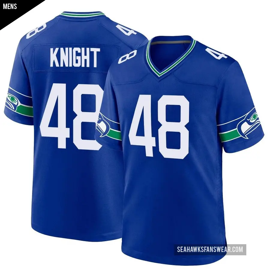 Men's Seattle Seahawks ＃48 Tyrice Knight Royal Game Throwback Jersey