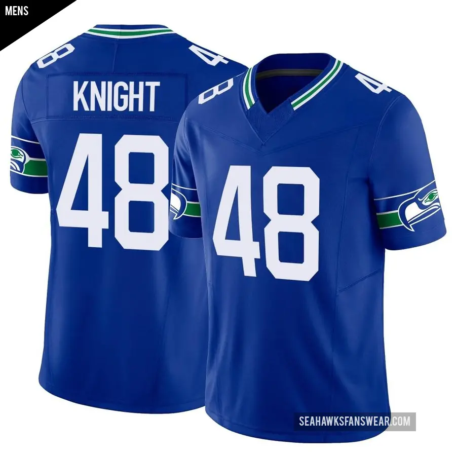 Men's Seattle Seahawks ＃48 Tyrice Knight Royal Limited Throwback Vapor F.U.S.E. Jersey