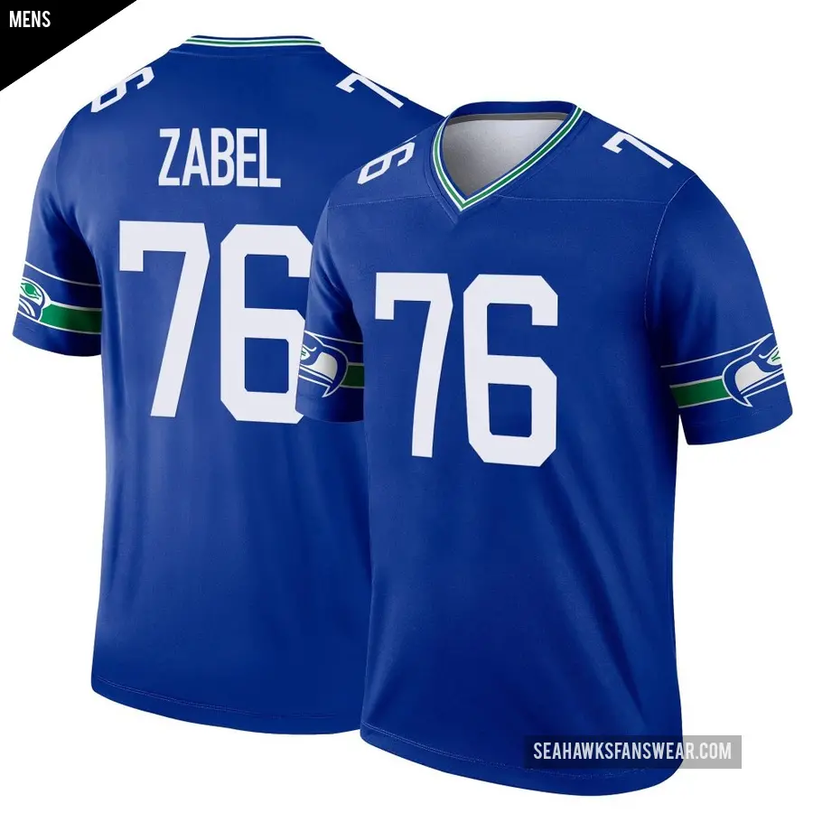 Youth Seattle Seahawks ＃76 Grey Zabel Royal Limited Throwback