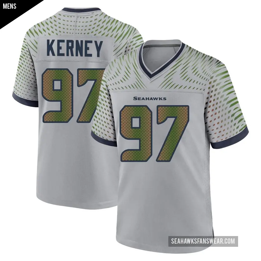 Men's Seattle Seahawks ＃97 Patrick Kerney Gray Game Wolf 2025 Rivalries Collection Jersey