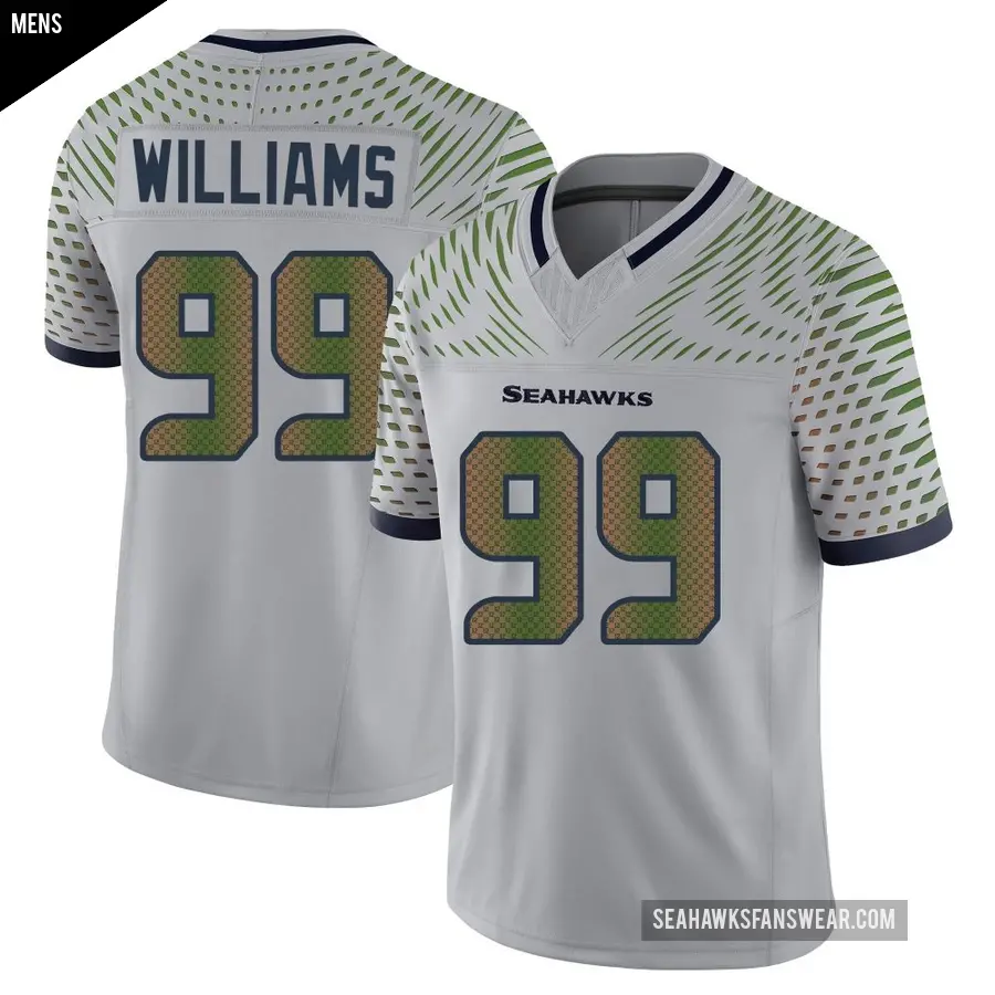 アイドル XG Seattle Seahawks uniform size L Men's Seattle Seahawks ＃99 Leonard Williams Gray Game Wolf 2025