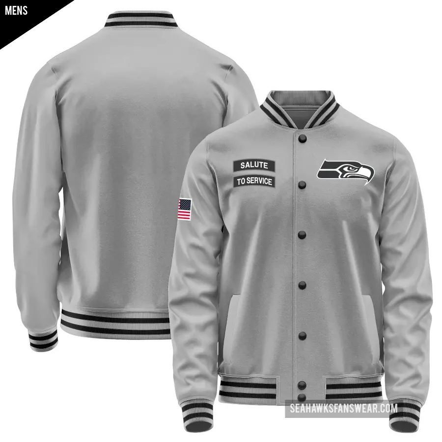 Men's Seattle Seahawks Gray Salute to Service Performance Jacket