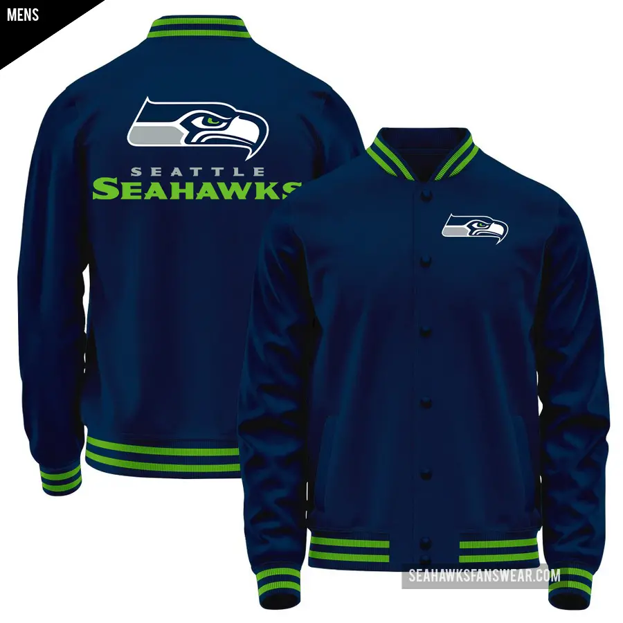 Men's Seattle Seahawks Navy Full-Snap Jacket