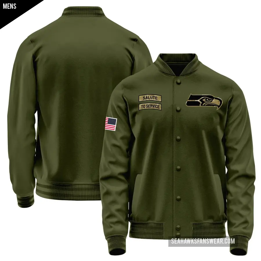 Men's Seattle Seahawks Olive Salute to Service Sideline Performance Jacket