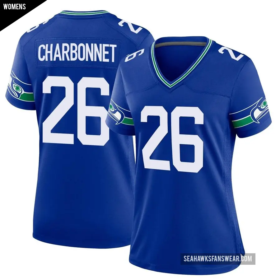 Youth Seattle Seahawks ＃26 Zach Charbonnet Royal Limited