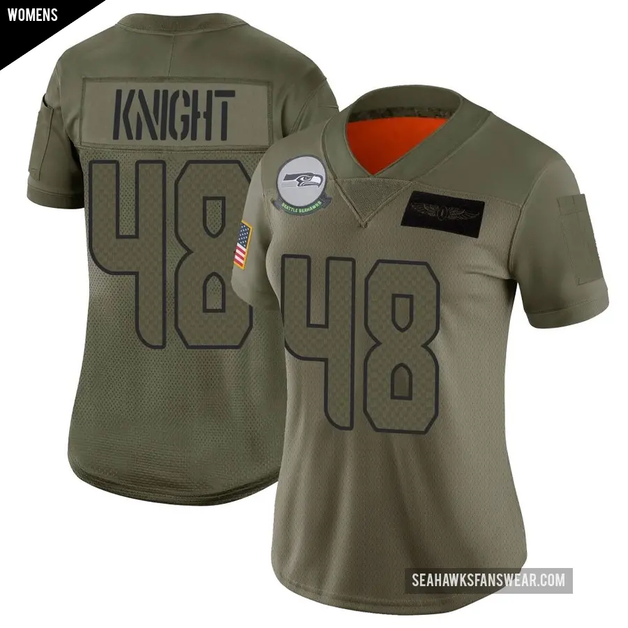 Women's Seattle Seahawks ＃48 Tyrice Knight Camo Limited 2019 Salute to Service Jersey