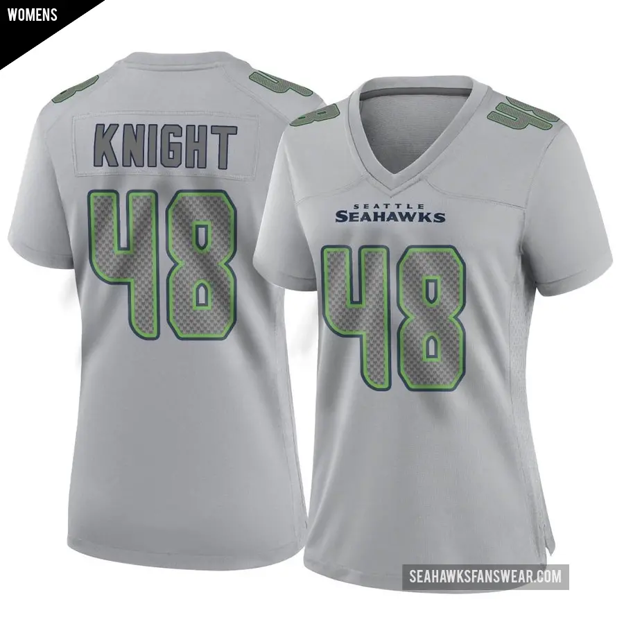 Women's Seattle Seahawks ＃48 Tyrice Knight Gray Game Atmosphere Fashion Jersey