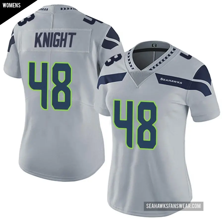 Women's Seattle Seahawks ＃48 Tyrice Knight Gray Limited Alternate Vapor Untouchable Jersey