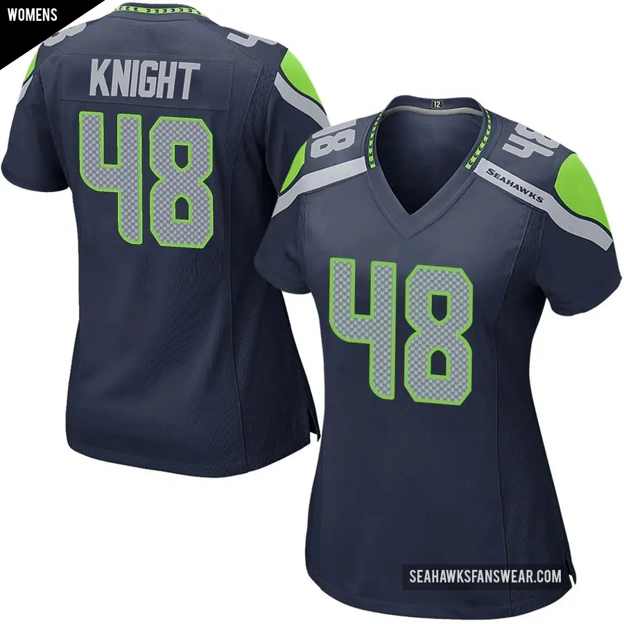 Women's Seattle Seahawks ＃48 Tyrice Knight Navy Game Team Color Jersey