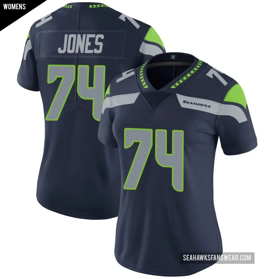 Women's Seattle Seahawks ＃74 Josh Jones Navy Limited Team Color