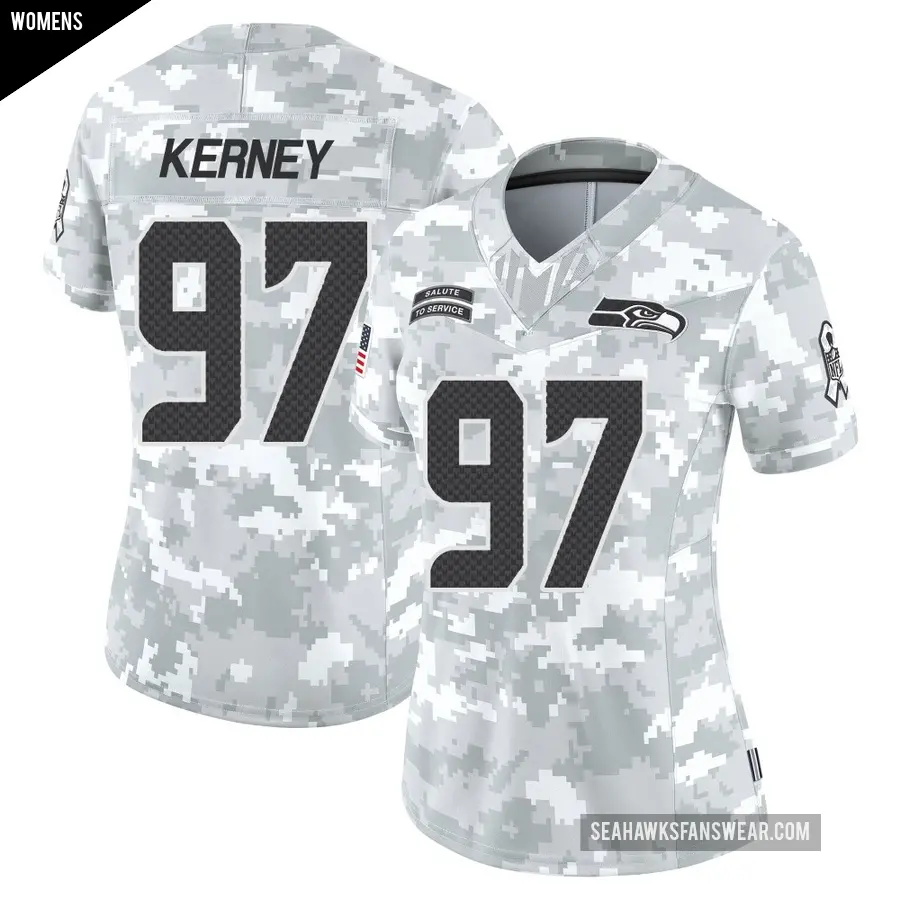 Women's Seattle Seahawks ＃97 Patrick Kerney Arctic Camo Limited 2024 Salute to Service Jersey