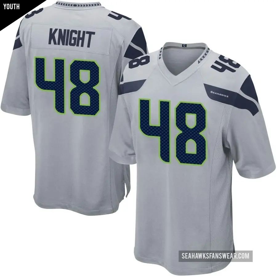 Youth Seattle Seahawks ＃48 Tyrice Knight Gray Game Alternate Jersey