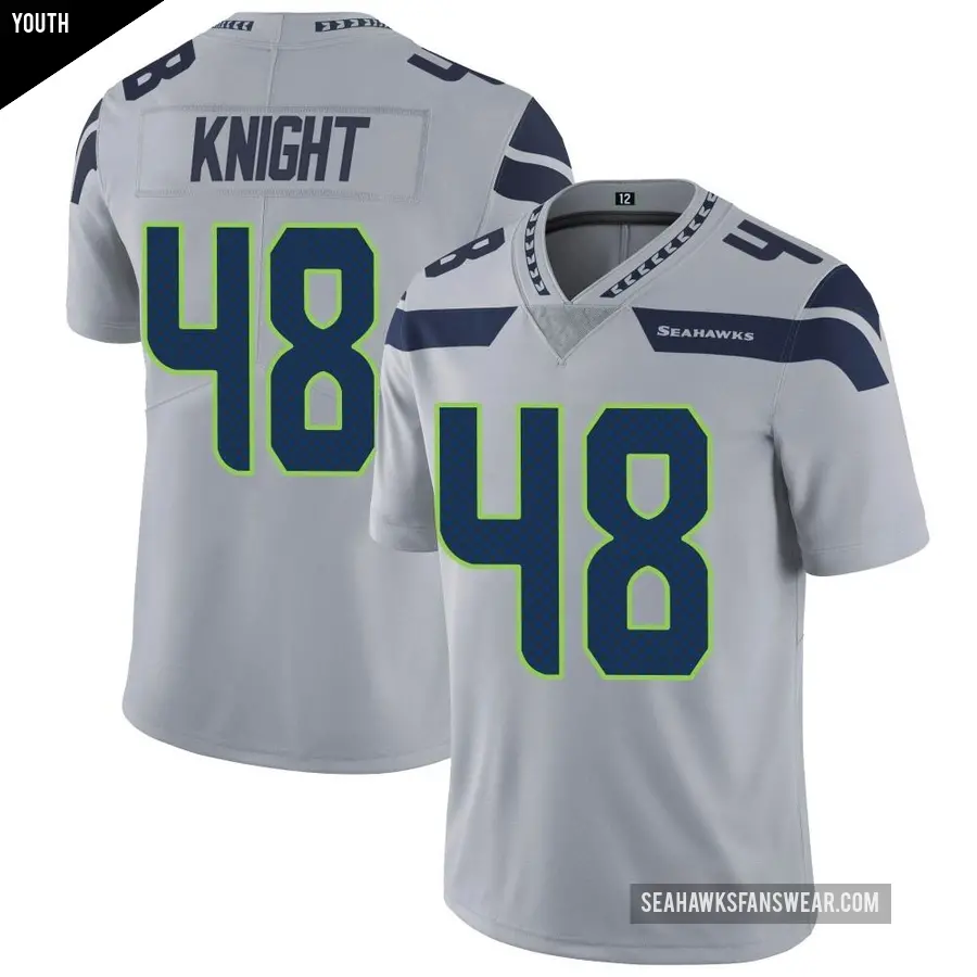 Youth Seattle Seahawks ＃48 Tyrice Knight Gray Limited Alternate Vapor Untouchable Jersey