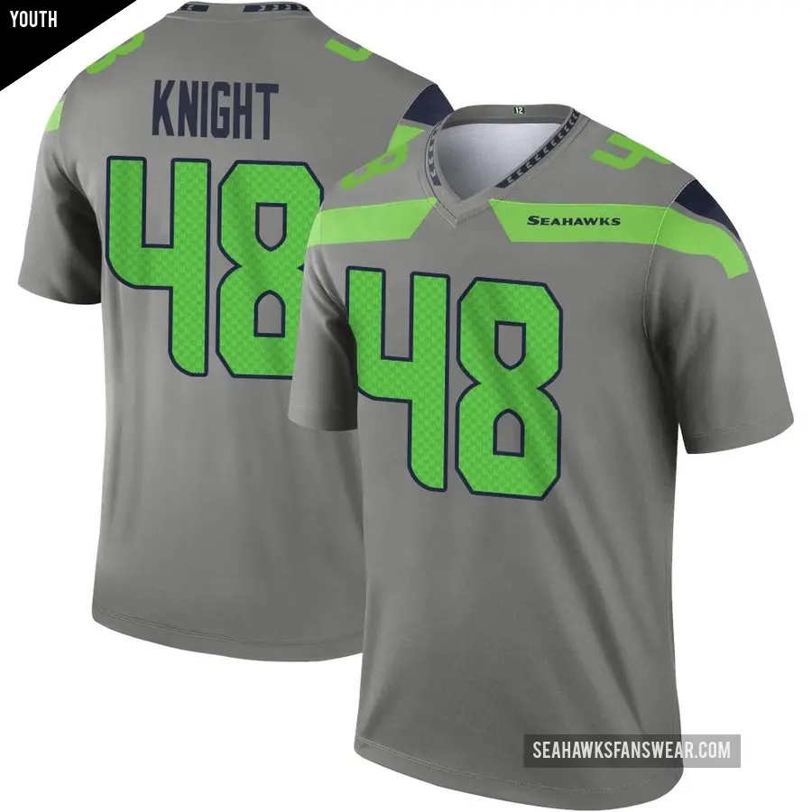 Youth Seattle Seahawks ＃48 Tyrice Knight Legend Steel Inverted Jersey