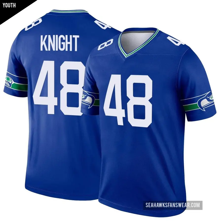 Youth Seattle Seahawks ＃48 Tyrice Knight Royal Legend Throwback Jersey