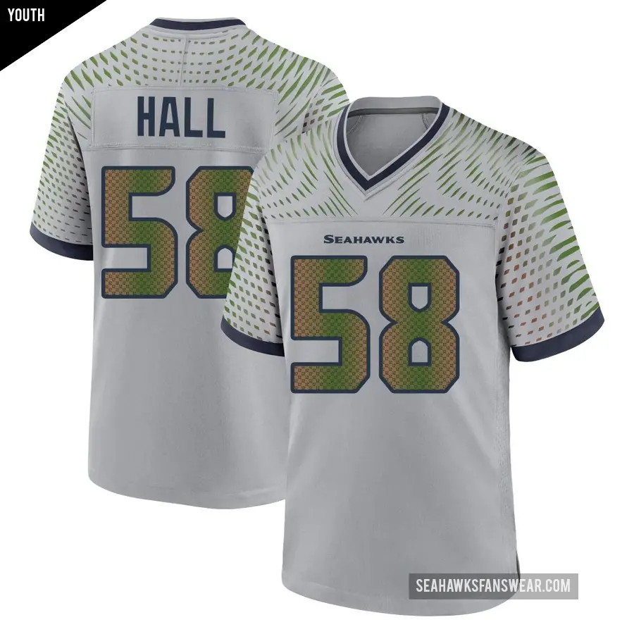 Youth Seattle Seahawks ＃58 Derick Hall Gray Game Atmosphere