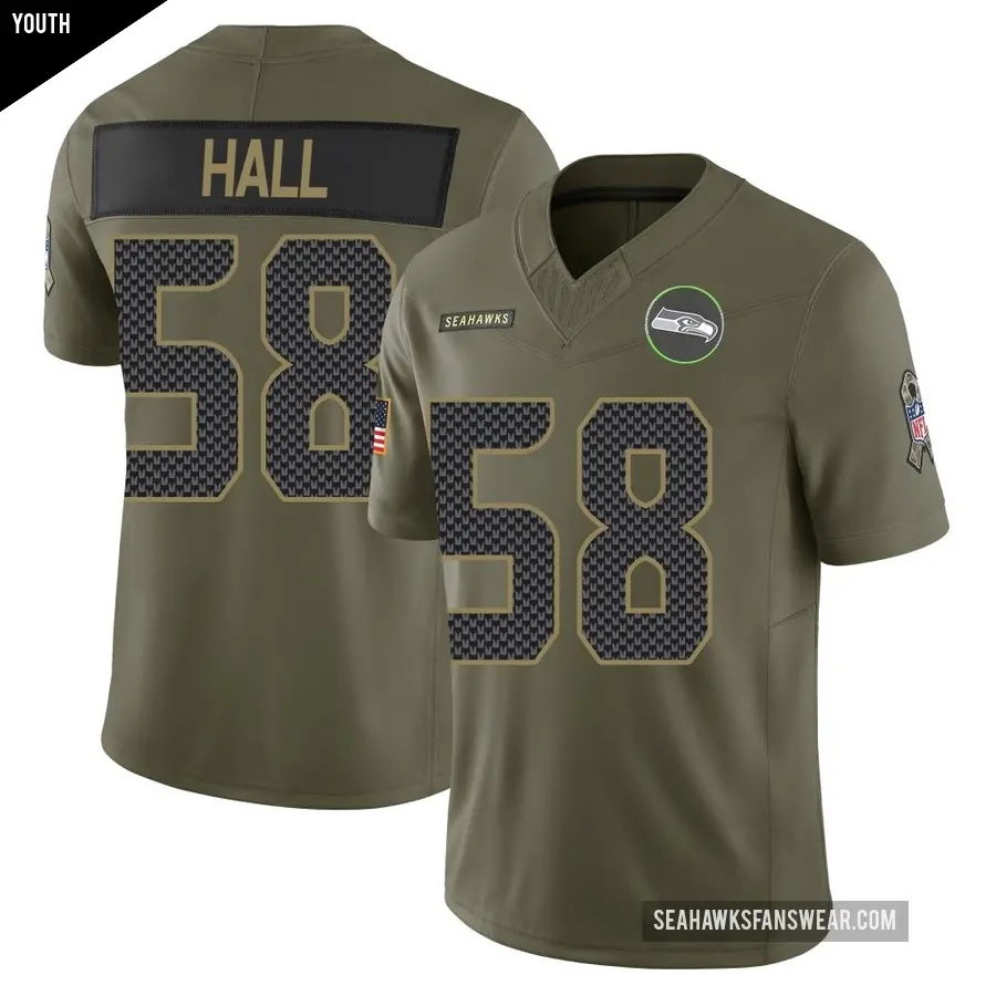 Women's Seattle Seahawks ＃58 Derick Hall Olive Limited 2025