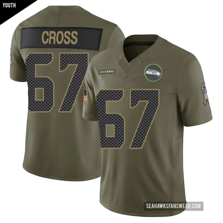 アイドル XG Seattle Seahawks uniform size L Men's Seattle Seahawks ＃67 Charles Cross Black Impact Limited